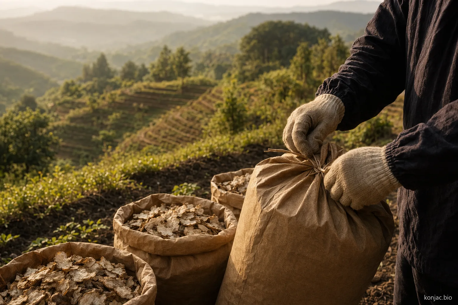 L’approvvigionamento di farina di konjac all’ingrosso dipende da raccolti in campo, essiccazione, confezionamento e pianificazione realistica dei tempi di consegna.