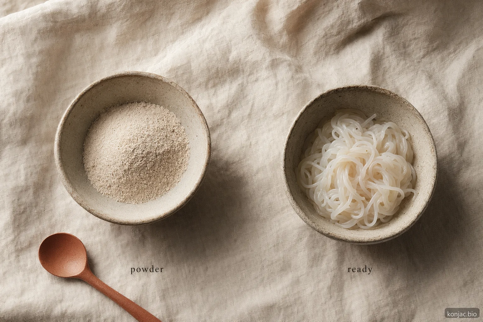 konjac vs shirataki noodles punto chiave: la polvere è un ingrediente a base di fibra, mentre i noodle sono pronti da mangiare