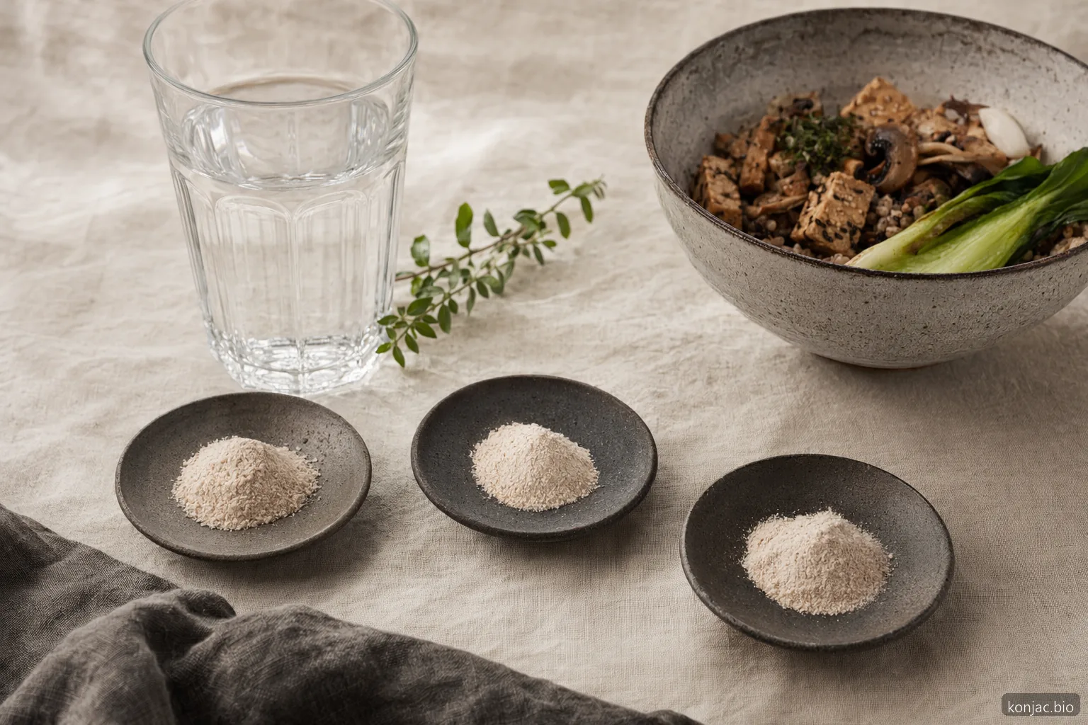 konjac e perdita di peso, il dosaggio funziona meglio quando glucomannan viene assunto con acqua prima dei pasti