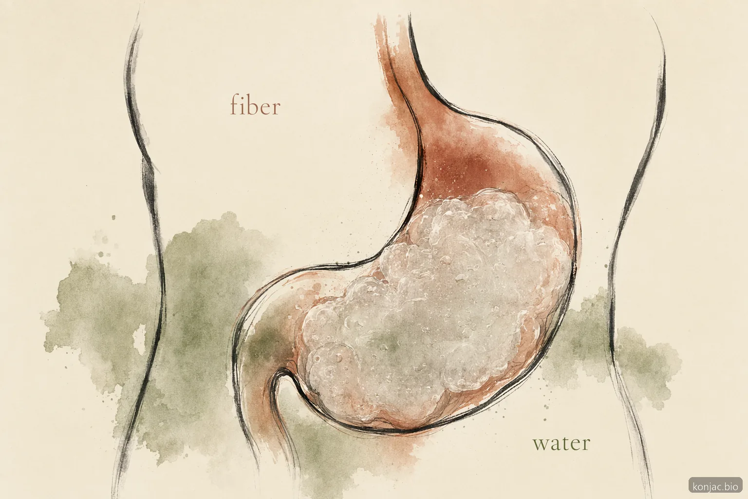 Effetti collaterali della farina di konjac: glucomannan si gonfia in gel con l’acqua, il che può causare senso di pienezza, gas o gonfiore.