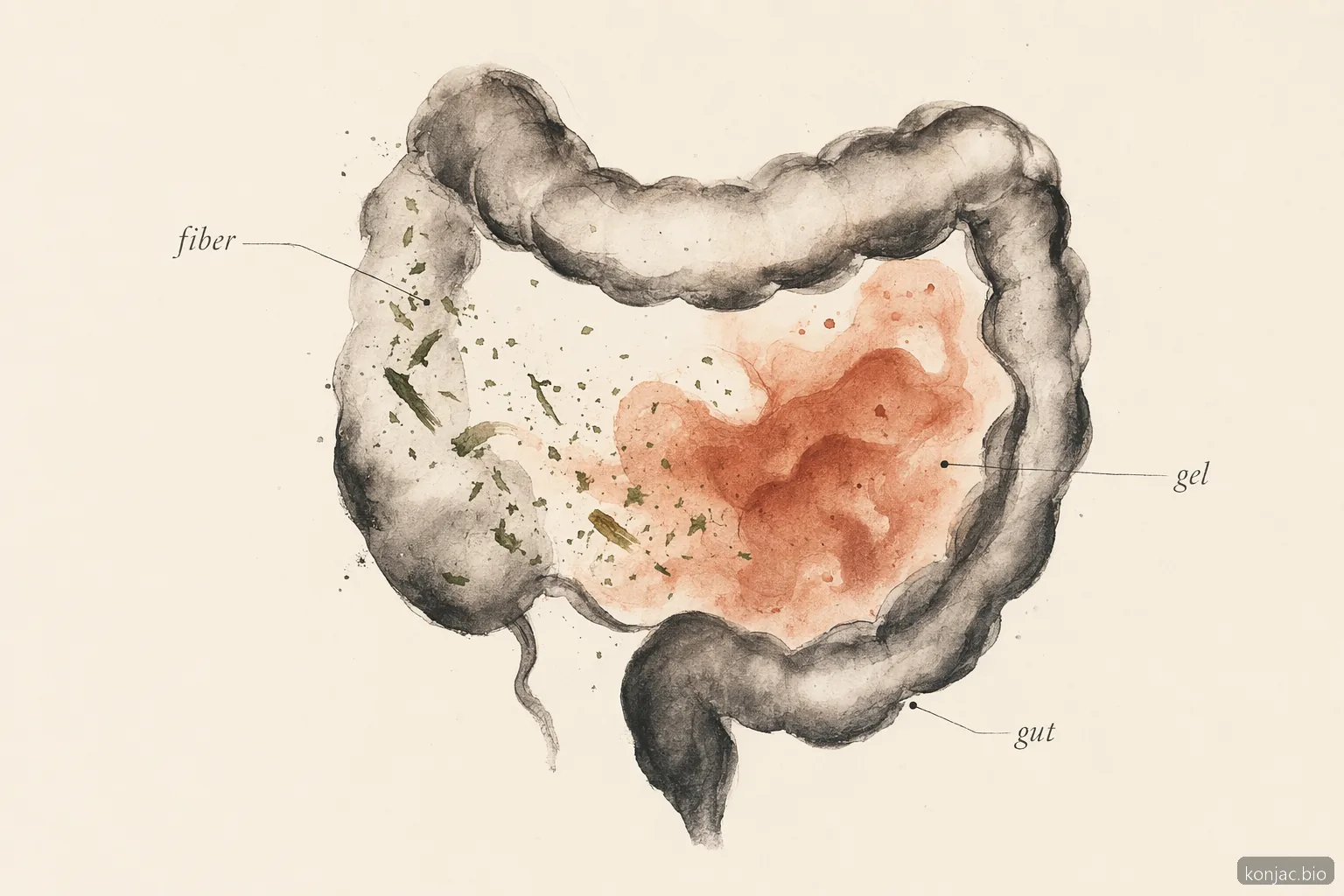 Gli effetti collaterali della radice di konjac derivano spesso dal rigonfiamento del glucomannan in gel, che causa senso di pienezza e gonfiore.