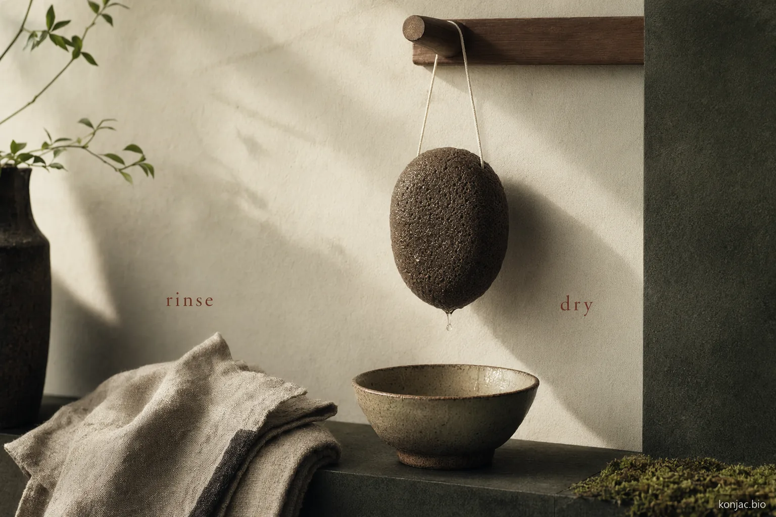 l’uso di una spugna di konjac giapponese è più sicuro quando la spugna viene risciacquata bene e asciugata completamente tra un utilizzo e l’altro