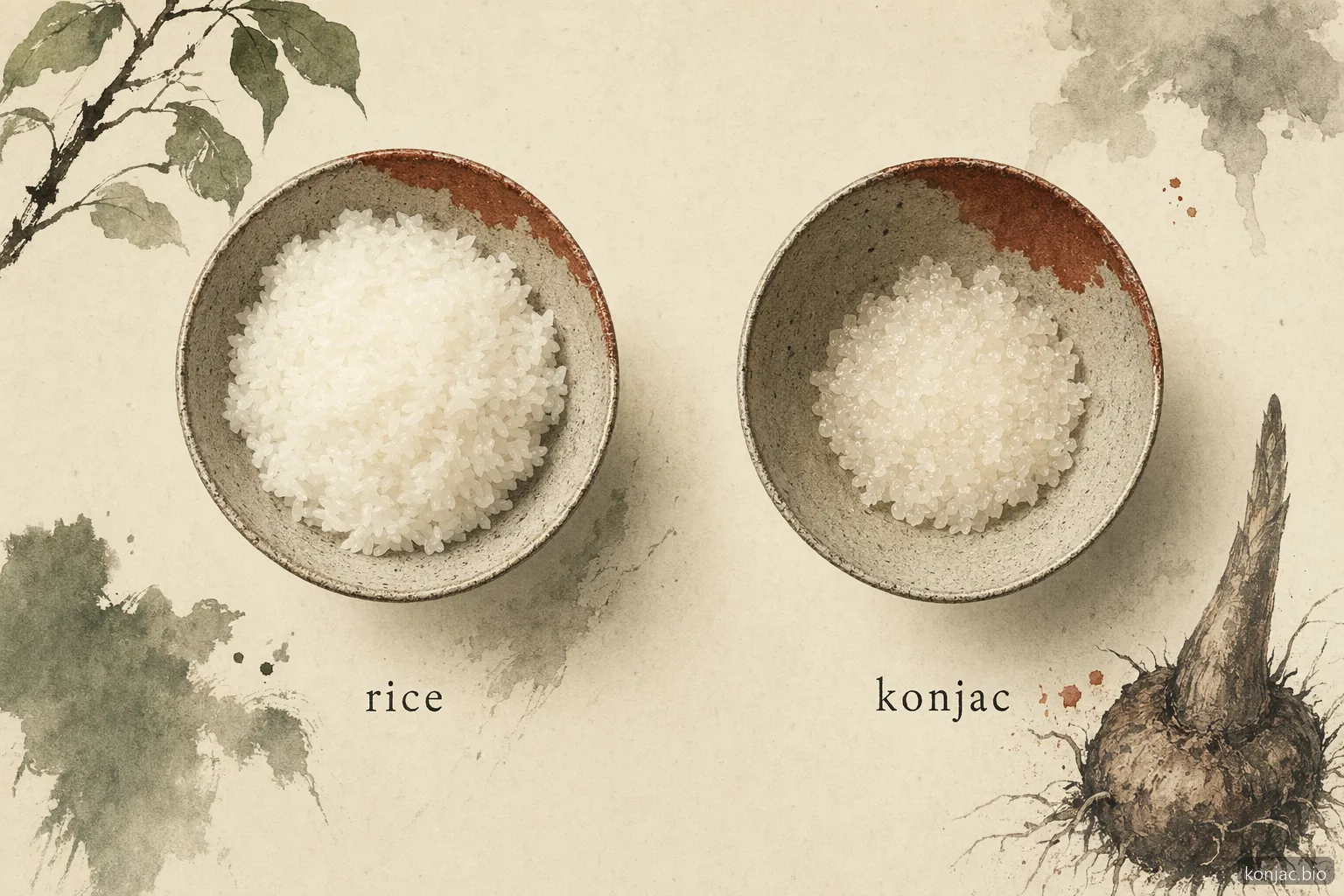 Miracle-Noodles-Reis enthält deutlich weniger verdauliche Kohlenhydrate als weißer Reis, weil konjac glucomannan überwiegend aus Ballaststoffen besteht.