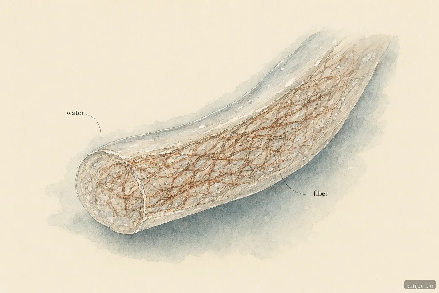 I noodle a basso contenuto di carboidrati usano fibra konjac per trattenere acqua, il che rende lo shirataki insolitamente leggero e ipocalorico.